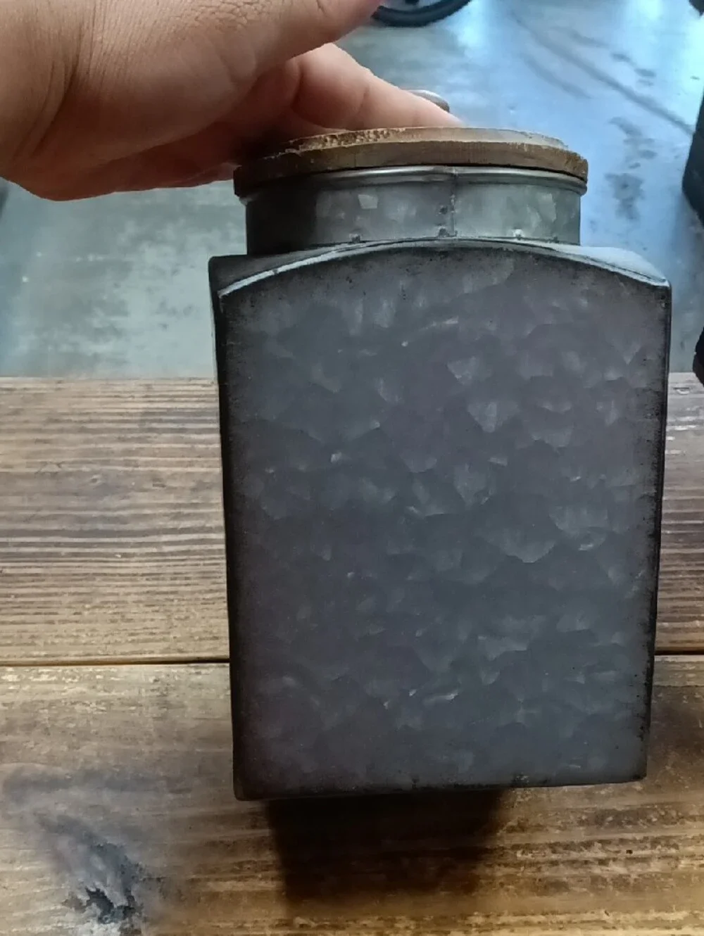 Hobby Lobby Galvanized Gray Table Decor Canister